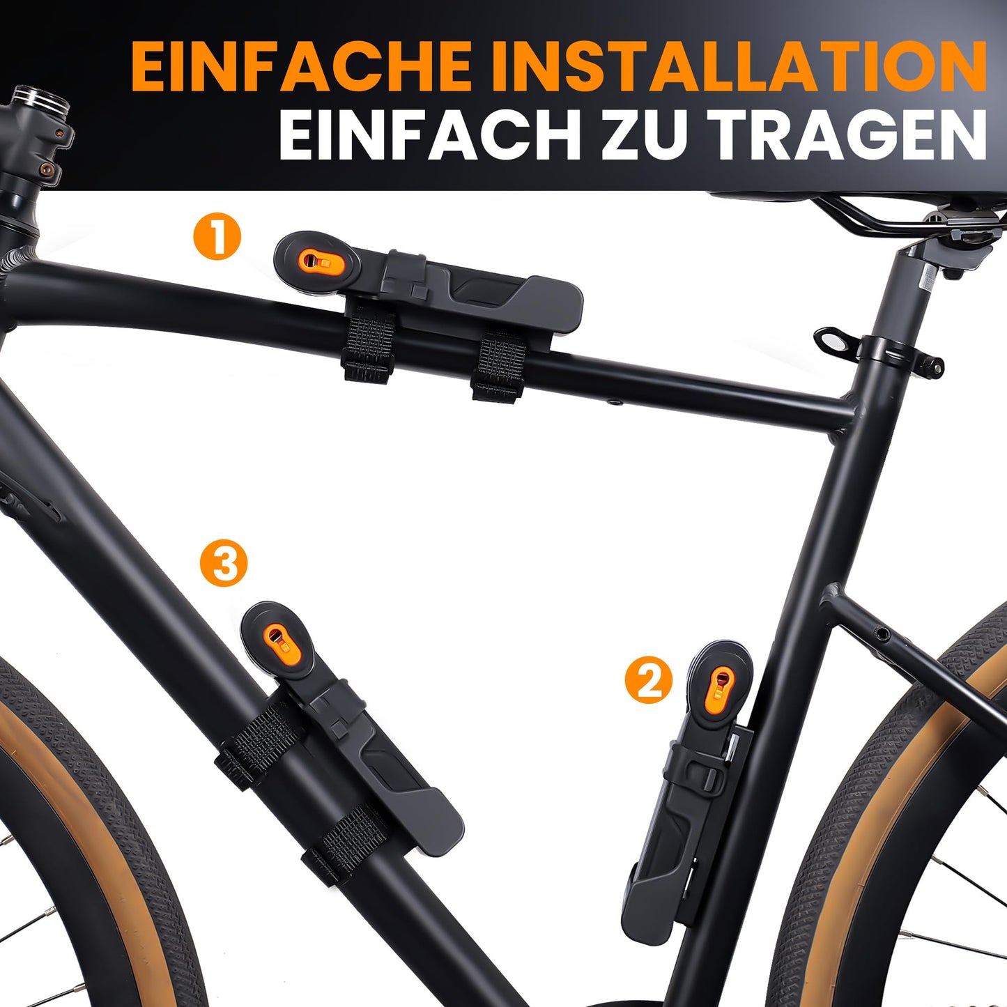 HIPARK Faltschloss Fahrrad, Fahrradschloss Faltschloss 100cm mit Schlüsseln, Fahrradschloss hohe Sicherheit mit Halterung, faltschlösser aus Legiertem Stahl für Fahrrad, E-Bike, Schwarz
