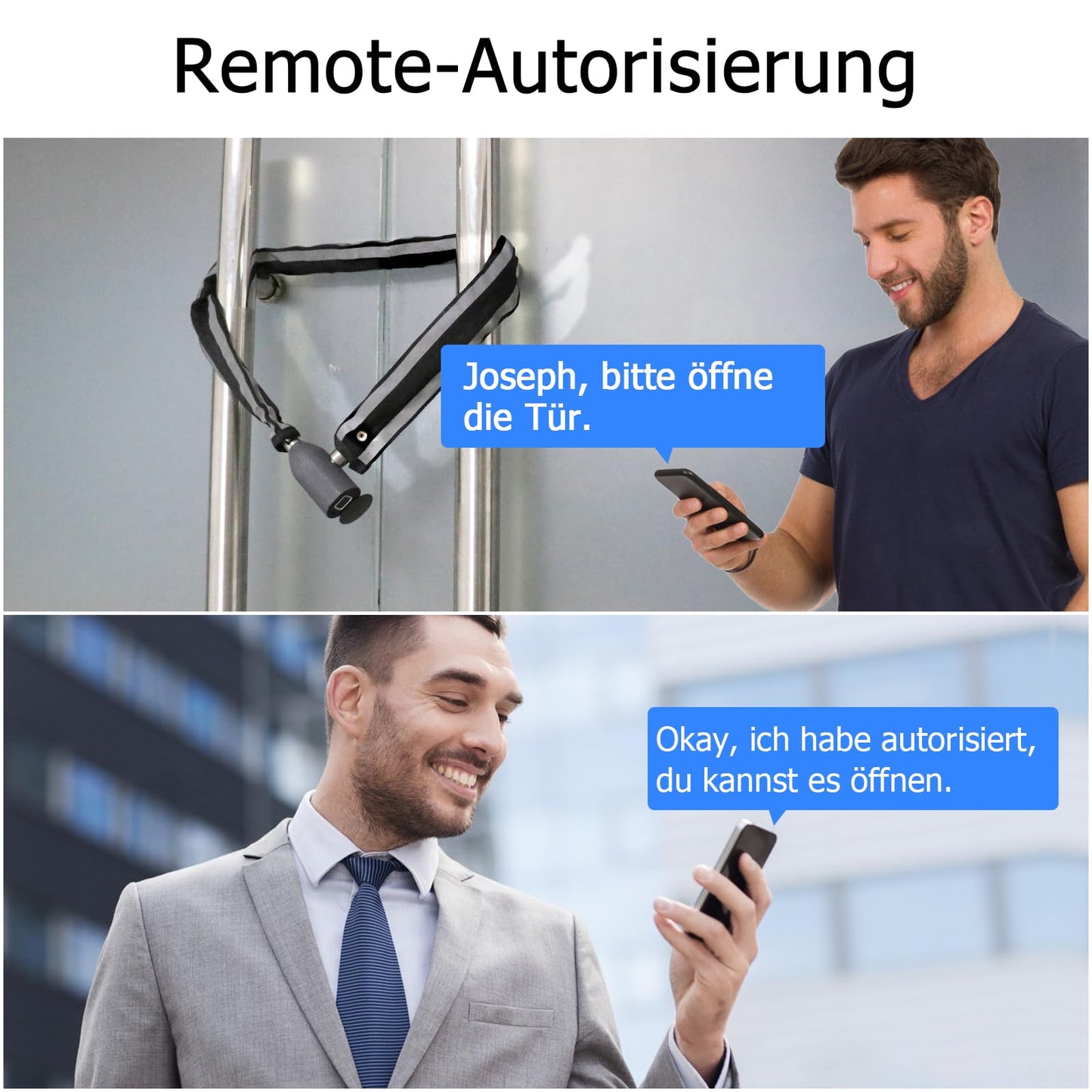 Elektronisches Kettenschloss eLinkSmart Fahrradschloss Fingerabdruck mit Fingerabdruck App 100 cm Länge wasserdicht schlüsselloses Kabelschloss Autorisiertes Entsperren aus der Ferne Aktualisierte