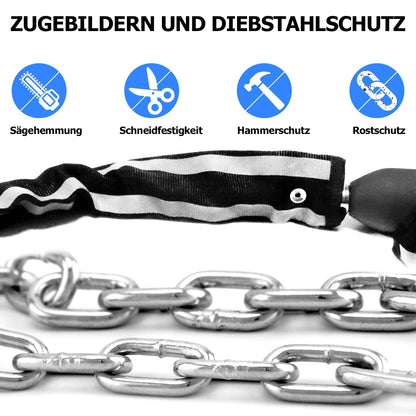 Elektronisches Kettenschloss eLinkSmart Fahrradschloss Fingerabdruck mit Fingerabdruck App 100 cm Länge wasserdicht schlüsselloses Kabelschloss Autorisiertes Entsperren aus der Ferne Aktualisierte