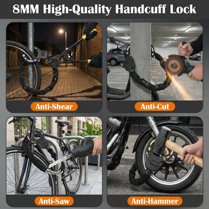 UROUK E Scooter Schloss mit 3 Schlüssel,8mm Handschellenschloss,Escooter Schloss Diebstahl Sicher, 88cm E Roller Schloss